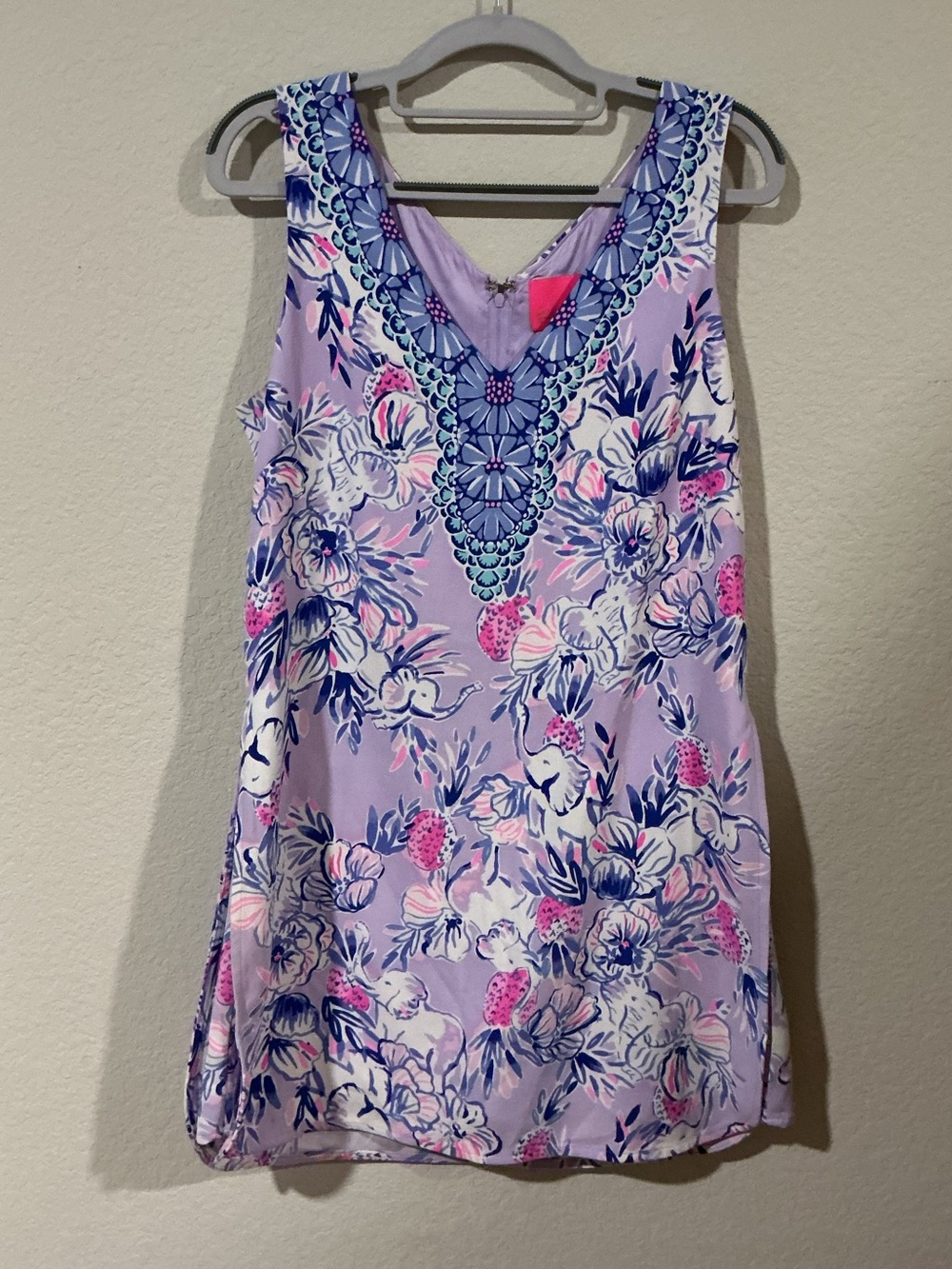 Lilly Pulitzer Lavender Floral V-Neck Sleeveless Mini Dress